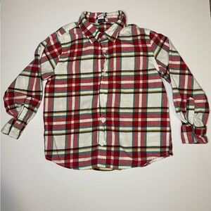 Crown & Ivy Boys Shirt Size 4T Red Plaid Button Up Long Sleeve Flannel